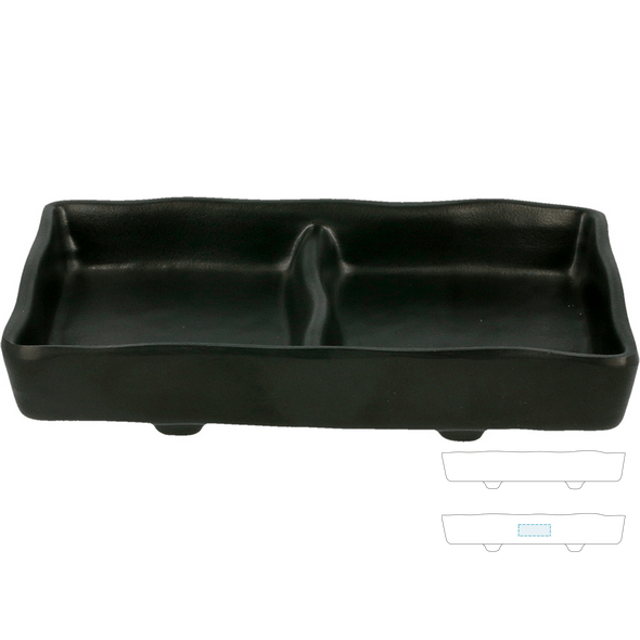 Svarta melaminbehållare